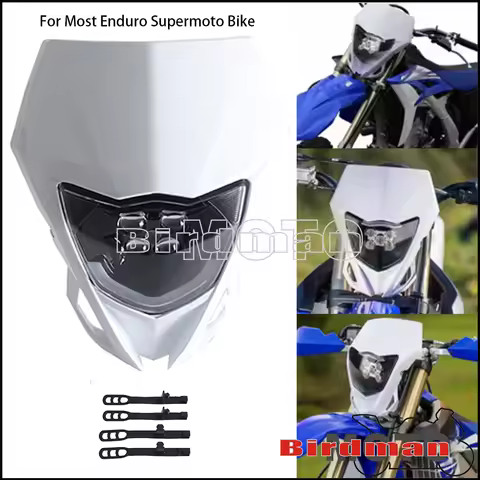 For Enduro Supermoto Bike Yamaha WR450 WR250F DRZ400S Kawasaki KX450 KLX250 Motorbike Universal Head