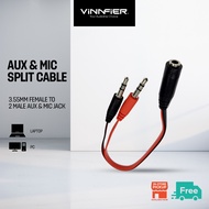 Vinnfier Aux & Mic Split Converter Cable for PC