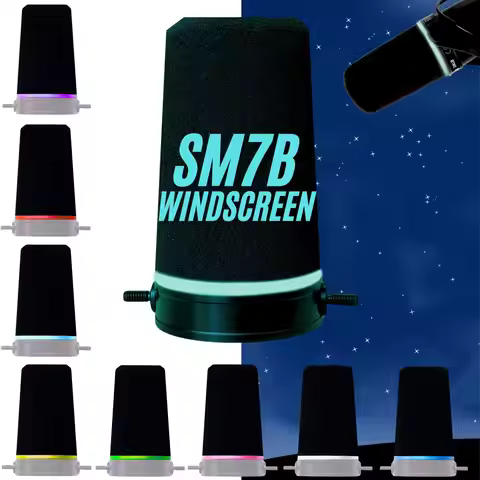 SM7B Microphone Foam Windscreen for Shure SM7B, MV7 RK345 Mic Pop Filter Sponage Cover with Retainin