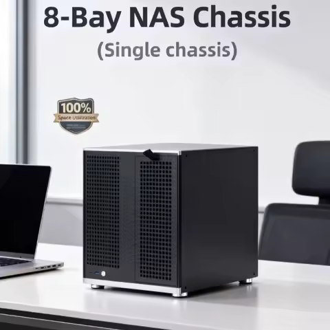 Sagittarius 8Bay NAS Chassis Tool Less Design Dual Chamber MATX Case with Backplane Isolated Cooling