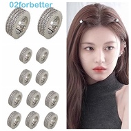 FORBETTER 2/4/6pcs/set Silver Round Hairclasp, Y2K Metal Clips Hair Braid Tubes, Hair Accessories Wa