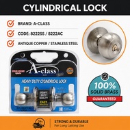 Kunci Bulat Tombol Pintu Bilik Rumah / Cylindrical Door Lock 8222SS/8222AC / 白钢/铜色圆珠锁