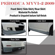 PERODUA MYVI MYVI-2 2009 2010 FULLSET FRONT SKIRT/SIDE SKIRT(L&R)/REAR SKIRT-(PU GETAH) BODYKIT
