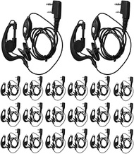 Mimorou 20 Pairs Walkie Talkie Earpiece with Mic Ear Piece with Microphone Bulk Two Way Radio 2 Pin 