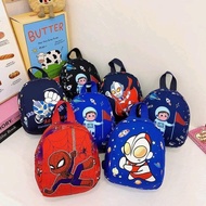 Beg Galas Budak Spiderman / Ultraman 21cm – Beg Tadika Kanak-Kanak Lelaki, Beg Raya, Nylon kalis air