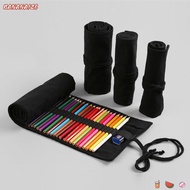 BANANA1Z6 Pen Curtain, Canvas Makeup Brush Storage Pen Bag, Fashion 12/24/36/48/72/108Holes All Blac
