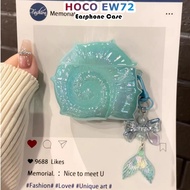 【Discount】For HOCO EW72 Case Cover Cute Colour SeaShell Soft Silicone Earphone Case Casing NO.2