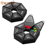 [1PC 7 Compartment Pill Box ][Transparent Medicine Pill Case ][Portable One-week Pill Box ][ Portabl