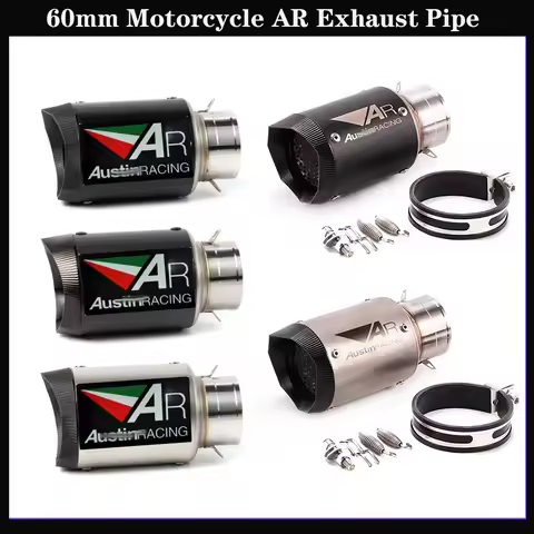 60mm AR motorcycle carbon brazed exhaust muffler with DB Killer fit motorcycle S1000RR/M R6 R11 CBR6
