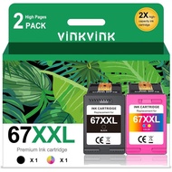 XXL 67 Ink Cartridges Black and Color Combo Pack Replacement for HP 67 67XL Work for DeskJet 2755 27