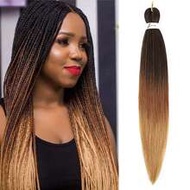 Pre stretched woven hair extension 26 inch knot free box braid professional synthetic crochet woven 