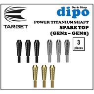 TARGET Darts Accessories - Power Titanium Shaft Replacement top Gen2-Gen8 (3pcs)