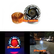 Lampu Tembak Led Projie Spiral Biru Projie 3.5 Inch AE DE Diam Dan Running Lampu Depan Utama Lampu Sorot Led Projie Cahaya Utama 3 Mode