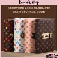 Money Saving Challenge Book With Lock Money Saving Envelope A6 Money Album PU Leather Waterproof
