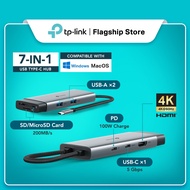 TP-Link UH7020C / UH7021C USB-C Hub 7-in-1 to HDMI 4K@60Hz High Speed Card Reader USB 3.0 for Laptop