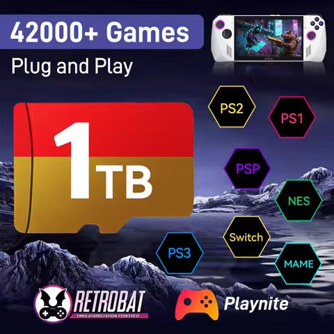 1TB SD TF Game Card for ROG ALLY/PC/Laptop/Win Handheld Console with 42383 Retro&AAA Games for Switc