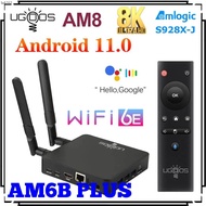 เครื่องเล่นสตรีมมิ่งมีเดีย UGOOS AM6B Plus เล่นสมาร์ทสื่อ AM8แอนดรอยด์11กล่องทีวี Amlogic S928X-J S9