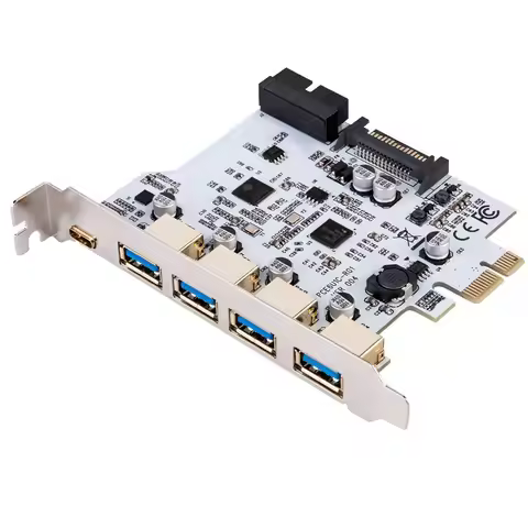 Add On Card USB 3.0 PCI-E Type C Expansion Card PCI Express PCI-E to USB 3.0 Controller 5Port + 1Por