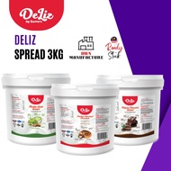 Deliz Spread Hazelnut, Matcha & Belgian Chocolate 3KG/Deliz Sapuan Hazelnut, Matcha & Coklat Belgium