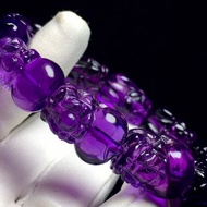 極品天然紫水晶貔貅手串 純正紫羅蘭色 美容養顏 可遇不可求