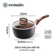 Ecowin Maifan หม้อหิน กระทะเคลือบหินอ่อน หม้อเซรามิก หม้อนม ไม่ติดก้น สำหรับใช้ในครัวเรือน ขนาด 16/2