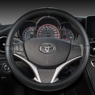 Microfiber Leather Car Steering Wheel Cover For Toyota Yaris Vios 2014 2015 2016 2017 2018 Auto Acce