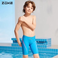 Zoke Boys Racing Swim Trunks Kids Professional Speed Anti-Chlorine Knee-Length Beach Sporty Swimsuit