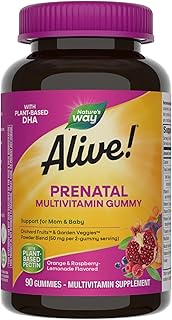 Nature's Way Alive! Prenatal Gummy Multivitamin with DHA, Fruit and Veggie Blend (50mg per serving),