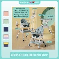 MiniJones Multifunctional Baby Dining Chair with Adjustable Back &amp; Tray Foldable High Chair