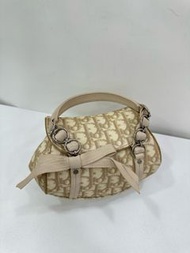 👜Dior Mini Tote Bag white monogram Velvet Code of 2008 迪奧燕麥老花白色絲絨蝴蝶結mini迷你手提包 08年編碼