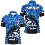3D Purple Billiard Balls Fire Flame Custom Man Polo Shirts Women Billiard League Team Jerseys Gift F