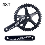 SKEACE Bicycle Crankset 144BCD Mountain Bike Square Hole Crank Aluminum Alloy Single Speed Crank Cha