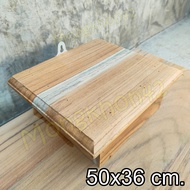 MK42 หิ้งวางพระไม้สักติดผนัง ขนาด 50*36 ซม. (ไม่ทำสี)