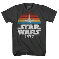 STAR WARS VINTAGE LOGO 1977 graphic crew T Shirt mens