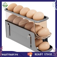 [beautybaby.ph] 3 Tier Foldable Egg Holders,Rolling Egg Holder for Refrigerator,Automatic Rolling Eg
