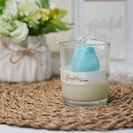 藍色鬱金香玻璃杯香薰蠟燭 PW-003 T15 大 7oz