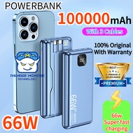 [SG STOCK]66W Fast Charging Power Bank Cable Powerbank 100000 mAh 3 in 1 Suitable for android /IOS A