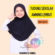 BIRU GELAP Tudung Sekolah AWNING LEMBUT Tudung Si Comel TSC Tudung Budak Sekolah Rendah Prasekolah T