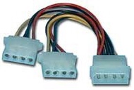 OKGear 4-Pin Male to 2 4-Pin Female Molex Power Splitter Cable, for Internal CD/DVD, Hard Drives or