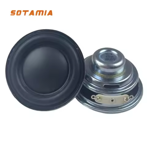 SOTAMIA 2Pcs 2 Inch 52mm Portable Audio Speaker 4 Ohm 5W Rubber Edge High-performance Music Loudspea