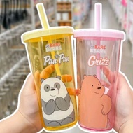 We Bare Bears Transparent Suction Tumbler Cup 600ml