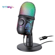 USB Condenser Microphone Rgb Microphone Kit Wire Game Live Recording Studio Streaming Laptop Esports
