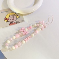 Raimondo Rantail Gantung HP Lucu Crystal Beaded Phone Chain Lanyard HP Aestetik Phone Strap Kupu-kup