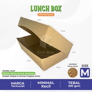 Lunch Box Size M 290gsm Paper Lunch Box Brown Paper Box Food Dus Kraft Craft Wholesale