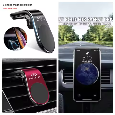 L‑Shape Magnetic Car Phone Holder Air Vent Clip For Infiniti Q50 Q70 QX50 QX60 QX70 QX80 G37 FX35 Au