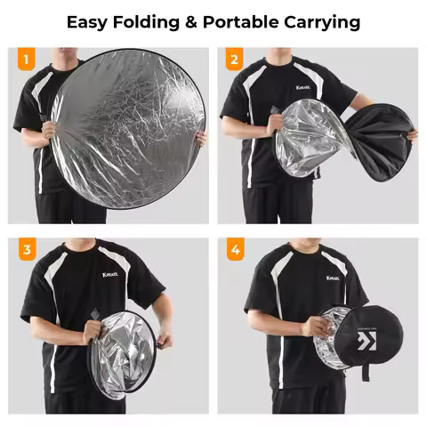 K&F CONCEPT 5-in-1 Circular Reflector 80cm Translucent Soft Light Panel Portrait Outdoor Foldable Ph