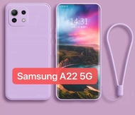 CASE SAMSUNG A22 5G TALI LANYARD NAGITA CANDY SILIKON COVER CASING HANDPHONE SOFTCASE