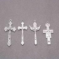 10pcs Catholic necklace Jesus cross finished pendant, zinc alloy Christ Jesus cross pendant necklace