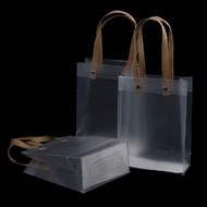 {MRZ} Semi Transparent PVC Frosted PP Handbag Christmas Gift Packing Candy Gift Bag {  littlestars.s