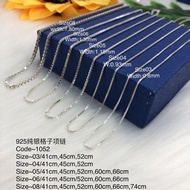 925纯银格子项链Necklace Silver 925)Rantai Leher perak 925 925 silver necklace silver necklace